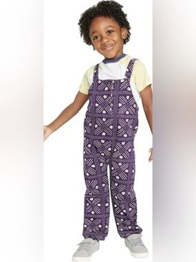 Ade + Ayo Kids Purple, White Patterned Jumpsuit Overall Sz 3T Boys Girls Comfy
